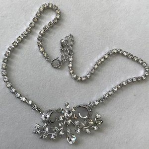 Carl-Art Silver Rhinestone Crystal Necklace